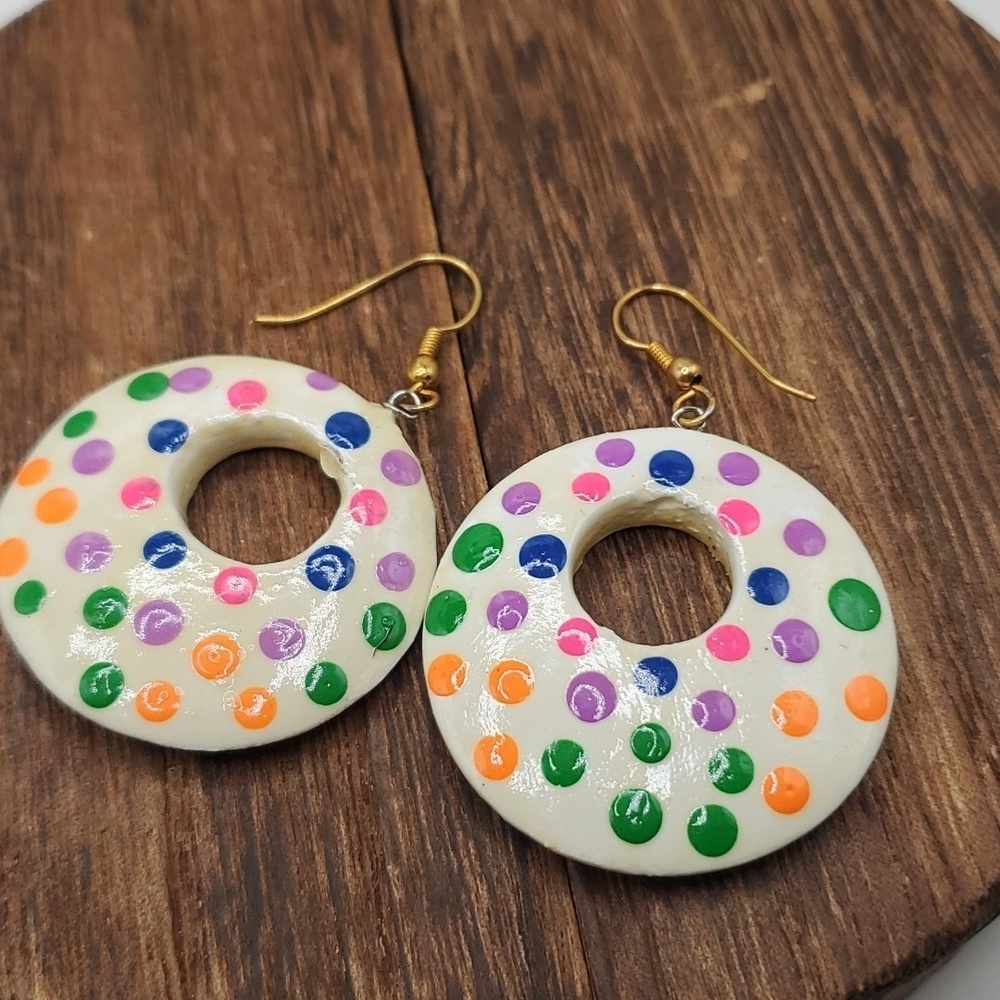 E450 funky sprinkle donut earrings